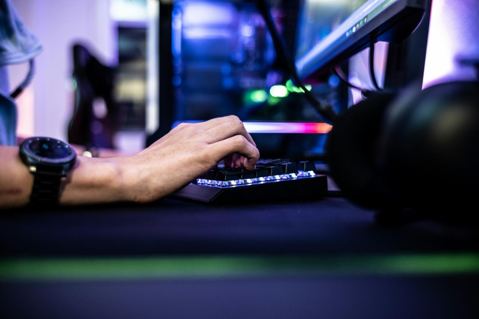 Professional esports tournament setup showing competitive gaming environment